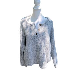 LOFT Lou&Grey Women’s Marbled Henley Style Sweater
